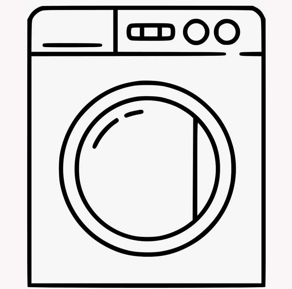 Раскраска стиральная машинка